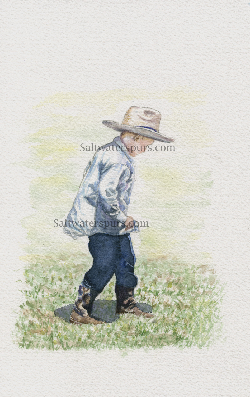 new artwork, young, boy, cowboy, ranch, boots,